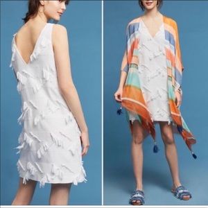 NWT Anthropologie Maeve white fringe dress Size 2